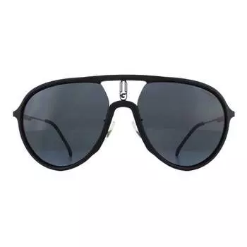 Мужские солнцезащитные очки-авиаторы серого матового цвета Carrera, черный