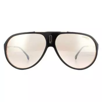 Мужские солнцезащитные очки-авиаторы телесного коричневого цвета с зеркалом Carrera, черный