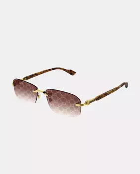 Мужские солнцезащитные очки без оправы Gucci, золотой
