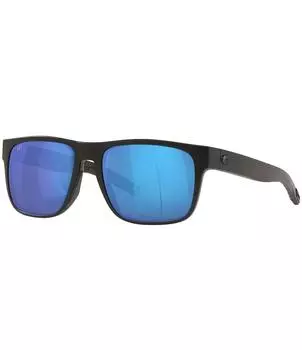 Мужские солнцезащитные очки Costa 6S9008 Spearo с квадратной поляризацией, зеркальные, 56 мм, черный