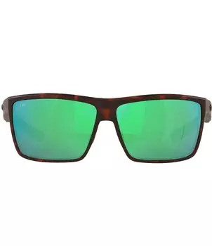 Мужские солнцезащитные очки Costa 6S9016 Rinconcito с черепаховыми кристаллами и зеркальными кристаллами, диаметр 60 мм, прямоугольные поляризованные, коричневый