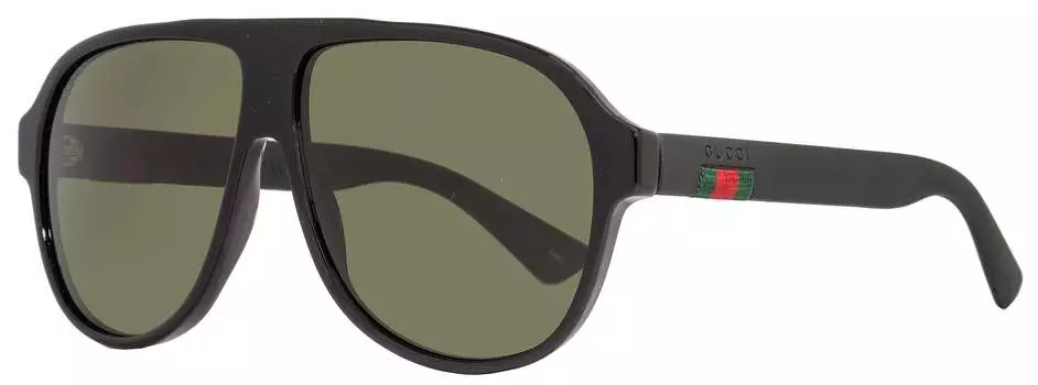 Мужские солнцезащитные очки Gucci GG0009S цвет 001 блестящие черные 59 мм