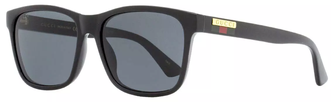 Мужские солнцезащитные очки Gucci прямоугольной формы GG0746S цвет 001 Черные 57 мм