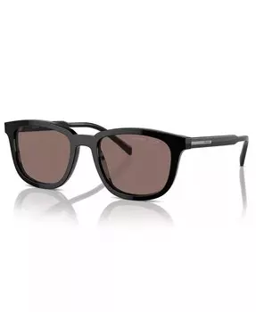 Мужские солнцезащитные очки Iconic Plaque Wayfarer Rectangle PRADA, черный