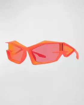 Мужские солнцезащитные очки из нейлона с запахом Giv Cut Givenchy, цвет Matte Orange Smoke Mirror