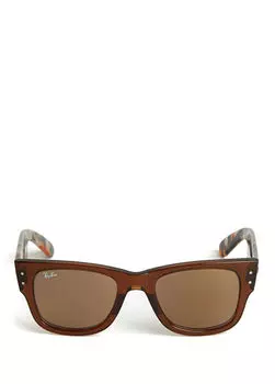 Мужские солнцезащитные очки коричнево-серого цвета Ray-Ban, серый