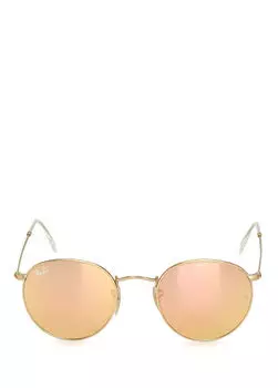 Мужские солнцезащитные очки круглой формы Ray-Ban, золотой