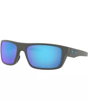 Мужские солнцезащитные очки Oakley OO9367 Drop Point 61 мм, поляризованные прямоугольные, серый