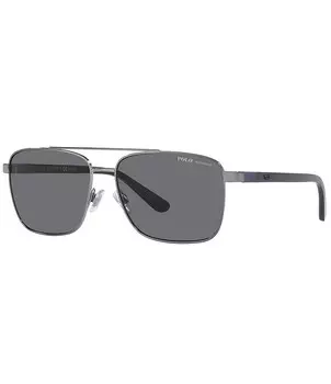 Мужские солнцезащитные очки-пилоты Polo Ralph Lauren Ph3137 59 мм из бронзы, серый