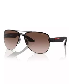 Мужские солнцезащитные очки, PS 55YS PRADA LINEA ROSSA, коричневый