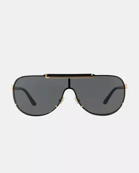 Мужские солнцезащитные очки с одинарными линзами из золотистого металла Versace, золотой