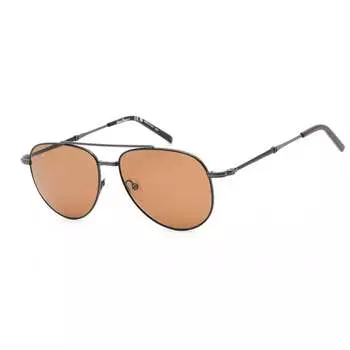 Мужские солнцезащитные очки Sf226S в черном темном рутении / коричневом цвете Salvatore Ferragamo