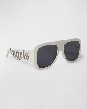 Мужские солнцезащитные очки Sonoma из ацетата Shield Palm Angels, цвет White