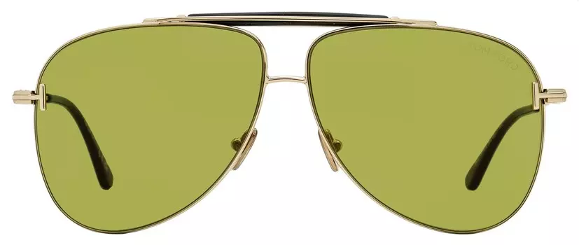 Мужские солнцезащитные очки Tom Ford Brady Pilot TF1018 28N Золотистые/Черные 60 мм