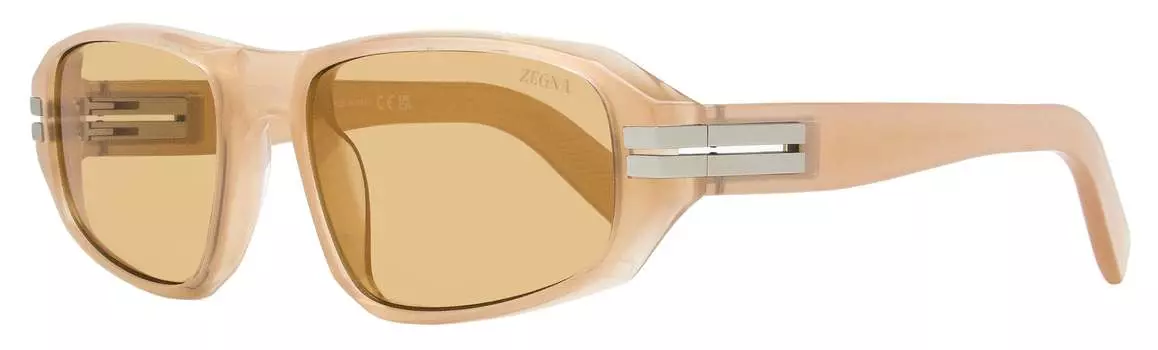 Мужские солнцезащитные очки Zegna EZ0262 47E прозрачные розовые 58 мм