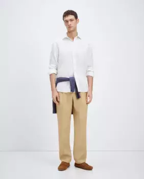 Мужские спортивные брюки Fit Classic из 100% льна Emidio Tucci, бежевый