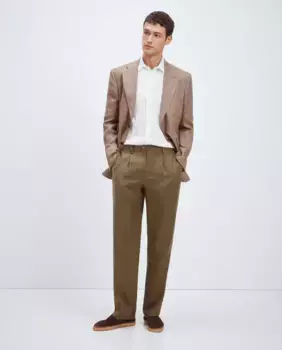 Мужские спортивные брюки Fit Classic из 100% льна Emidio Tucci, цвет Kaki