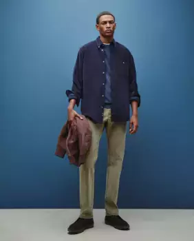 Мужские спортивные брюки из хлопка и эластомера стандартного размера с пятью карманами Dustin, зеленый