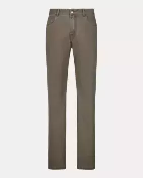 Мужские спортивные брюки из хлопка и эластомера стандартного размера с пятью карманами Dustin, темно-коричневый