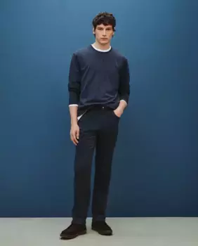 Мужские спортивные брюки из хлопка и эластомера стандартного размера с пятью карманами Dustin, цвет Marino