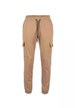 Мужские спортивные брюки-карго с накладными карманами, эластичным поясом и молнией на боковом кармане ROADSIGN australia, коричневый