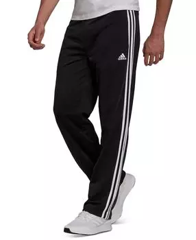 Мужские спортивные брюки primegreen essentials warm-up с открытым краем и 3 полосками adidas, черно-белый