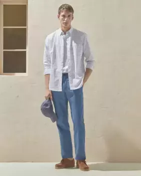 Мужские спортивные брюки прямого кроя из хлопкового эластомера Dustin, голубой