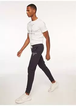 Мужские спортивные брюки узкого кроя с эластичной резинкой на талии темно-синего цвета FM23W02PF Fred Mello, темно-синий