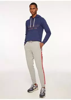 Мужские спортивные брюки узкого кроя серого цвета с эластичной резинкой на талии FM23W06PF Fred Mello, серый меланж