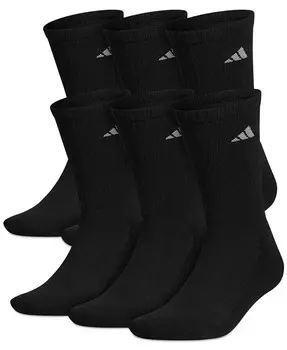 Мужские спортивные носки с мягкой подкладкой, 6 пар в упаковке adidas, черный