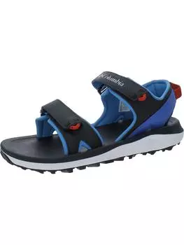 Мужские спортивные сандалии с кожаным ремешком на щиколотке Trailstorm Sandal Columbia, цвет Black/Blue Macaw