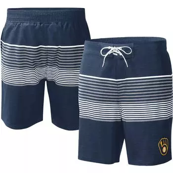 Мужские спортивные шорты Carl Banks Navy Milwaukee Brewers Coastline Volley Swim Shorts G-III