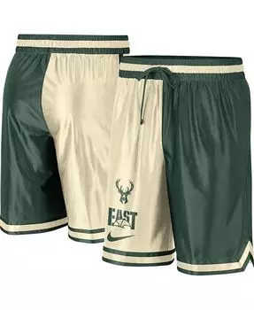 Мужские спортивные шорты Hunter Green, кремовый Milwaukee Bucks Courtside Versus Force Split DNA Nike