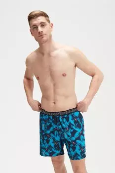 Мужские спортивные шорты с принтом Hyper Boom Band 16 дюймов Speedo, синий