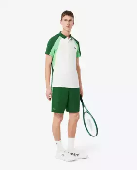 Мужские спортивные шорты с принтом и фирменной символикой Lacoste, зеленый
