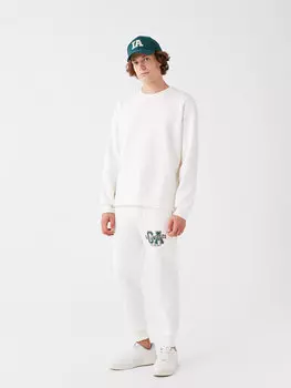 Мужские спортивные штаны для бега стандартного кроя CALMERA MODA, экрю