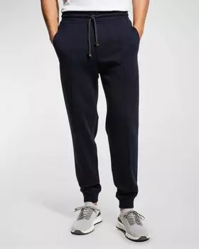 Мужские спортивные штаны для спа с полосками Brunello Cucinelli, цвет Ocean Blue