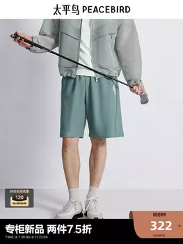 Мужские спортивные штаны Peacebird на шнурке, сине-зеленый