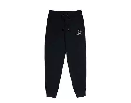 Мужские спортивные штаны Psycho Bunny Chester с вышивкой, черные B6P359Z1FT-BLK