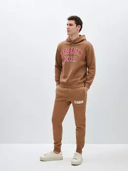 Мужские спортивные штаны с принтом и эластичной резинкой на талии CALMERA MODA, темно-бежевый