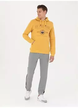 Мужские спортивные штаны серого меланжа стандартной посадки с нормальной талией LINDA U.S. Polo Assn., серый