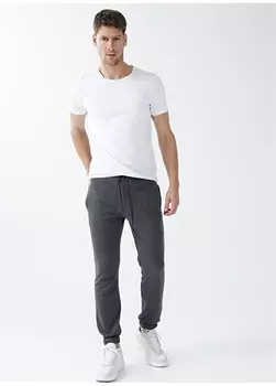 Мужские спортивные штаны стандартного антрацитового и меланжевого цвета с эластичной резинкой на талии Black On Black