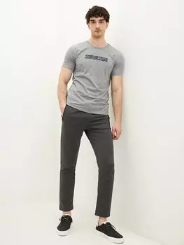 Мужские спортивные штаны узкого кроя LCW Casual, антрацит меланж