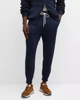 Мужские спортивные штаны в рубчик Brunello Cucinelli, цвет Navy