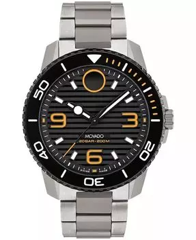 Мужские спортивные швейцарские кварцевые титановые часы Bold Titanium 45 мм Movado, серый