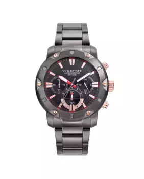 Мужские стальные часы-хронограф Heat с черным циферблатом Viceroy, серый