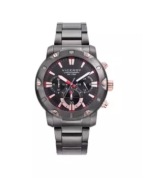Мужские стальные часы-хронограф Heat с черным циферблатом Viceroy, серый