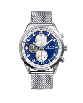 Мужские стальные часы Magnum с хронографом и миланской сеткой Viceroy, серебро