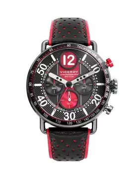 Мужские стальные часы Magnum с хронографом и кожаным ремешком Viceroy, серый