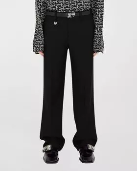 Мужские строгие шерстяные брюки Burberry, цвет Black